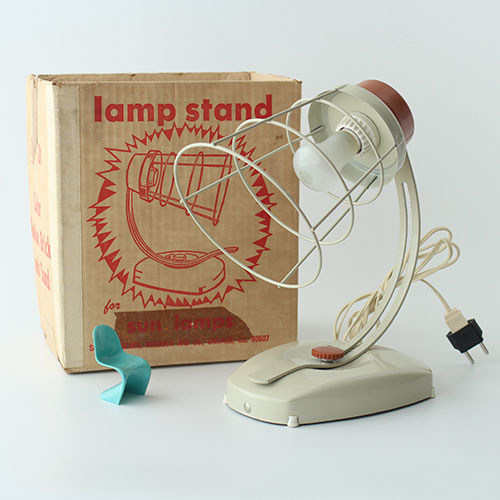 vintage beige cage lamp