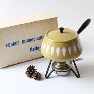 vintage cathrineholm fondue pot set