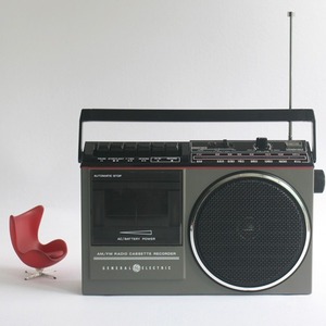 vintage GE cassette player radio #02